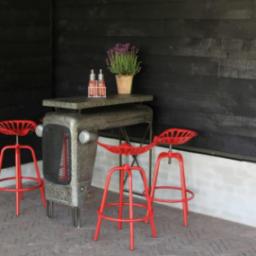  Esschert Design Esschert Design Stołek barowy w formie siedziska z traktora, czerwony