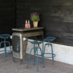  Esschert Design Esschert Design Stołek barowy w formie siedziska z traktora, niebieski