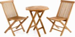  Divero Zestaw mebli ogrodowych Gardenay z drewna tekowego 2 krzesła + 1 stół