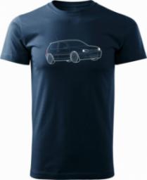 Topslang Koszulka VW Golf 4 z samochodem Golf 4 męska granatowa REGULAR S