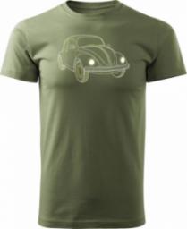  Topslang Koszulka VW Beatle garbus z samochodem garbusem męska khaki REGULAR M