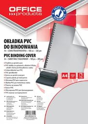 Office Products OKŁADKI DO BINDOWANIA OFFICE PRODUCTS, PVC, A4, 200MIKR., 100SZT., SZARE TRANSPARENTNE 20222015-10