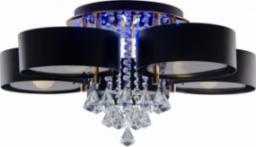 Lampa sufitowa Mdeco Glamour LAMPA sufitowa ELMDRS8006/5 TR BL MDECO 5-punktowa OPRAWA z pilotem kryształki złote czarne