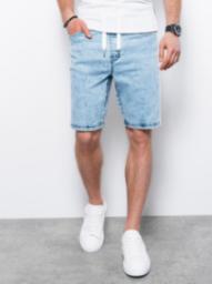  Ombre Krótkie spodenki męskie jeansowe - jasny jeans W363 XXL
