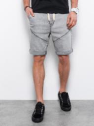  Ombre Krótkie spodenki męskie jeansowe - szare W361 L