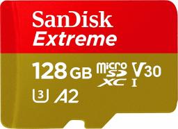 Karta SanDisk Extreme MicroSDXC 128 GB Class 10 UHS-I/U3 A2 V30 (SDSQXAA-128G-GN6MA)
