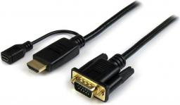 Kabel StarTech HDMI - D-Sub (VGA) + micro USB 0.9m czarny (HD2VGAMM3)