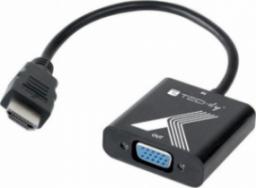 Adapter AV Techly HDMI - D-Sub (VGA) czarny (IDATA HDMI-VGA2P)