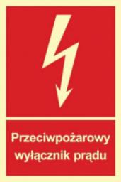 Mój dom Zp-19 Znak 15X20 Przeciwpożarowy Wyłącznik Prądu