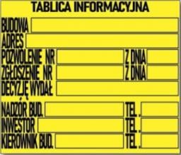 Mój dom Bti-2 Tablica Informacyjna Budowlana Wg. Ustawy