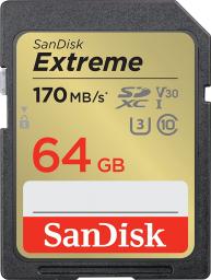 Karta SanDisk Extreme SDXC 64 GB Class 10 UHS-I/U3 V30 (SDSDXV2-064G-GNCIN)
