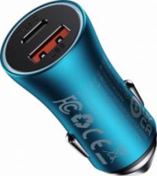 Ładowarka Baseus Ładowarka samochodowa Baseus Golden Contactor Max, USB + USB-C, 60W (niebieska)