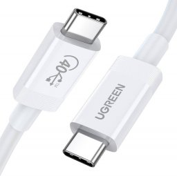 Kabel USB Ugreen USB-C - USB-C 0.8 m Biały (40113)