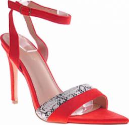  Pantofelek24 Czerwone damskie sandały na szpilce /G9-2 12058 T390/ 35