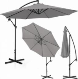  Uniprodo Parasol ogrodowy na wysięgniku okrągły uchylny śr. 300 cm ciemnoszary Parasol ogrodowy na wysięgniku okrągły uchylny śr. 300 cm ciemnoszary