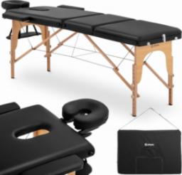  Physa Stół łóżko do masażu drewniane przenośne składane Marseille Black do 227 kg czarne Stół łóżko do masażu drewniane przenośne składane Marseille Black do 227 kg czarne