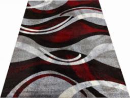  Profeos Szaro-czerwony dywan z falistym wzorem - Dravi 80 x 150 cm