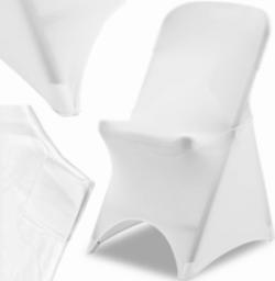  Royal Catering Pokrowiec elastyczny uniwersalny na krzesło biały Pokrowiec elastyczny uniwersalny na krzesło biały