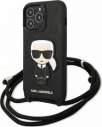  Karl Lagerfeld Karl Lagerfeld KLHCP13LCMNIPK iPhone 13 Pro / 13 6,1" hardcase czarny/black Leather Monogram Patch and Cord Iconik