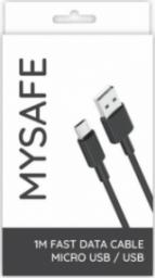 Kabel USB Mysafe USB-A - microUSB 1 m Czarny (5904208506034)