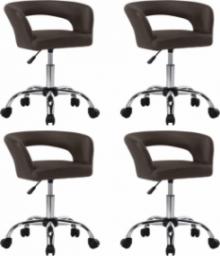  vidaXL vidaXL Krzesła stołowe, 4 szt., brązowe, sztuczna skóra