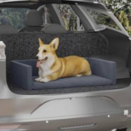 vidaXL vidaXL Siedzisko samochodowe dla psa, szare, 70x45 cm, o wyglądzie lnu
