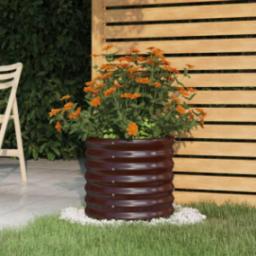  vidaXL vidaXL Donica ogrodowa z malowanej proszkowo stali, 40x40x36 cm, brąz