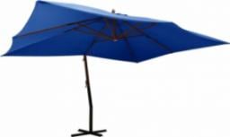  vidaXL vidaXL Wiszący parasol z drewnianym słupkiem, 400x300 cm, lazurowy