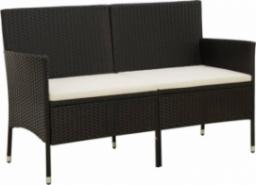  vidaXL vidaXL 3-osobowa sofa ogrodowa z poduszkami, polirattan, czarna