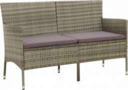  vidaXL vidaXL 3-osobowa sofa ogrodowa z poduszkami, polirattan, szara