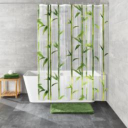  Kleine Wolke Kleine Wolke Zasłona prysznicowa Bamboo, 180x200 cm, zielona