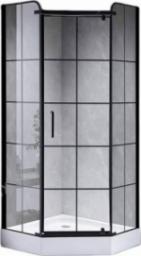 INDES czarna kabina ścianka prysznicowa kratka 90x90cm
