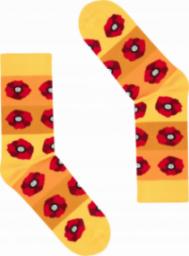  FAVES. Socks&Friends Śmieszne kolorowe skarpetki, CZERWONE MAKI 36-41