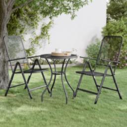  vidaXL vidaXL Składane krzesła ogrodowe, 2 szt., antracytowe, metalowa siatka