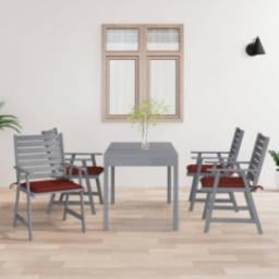  vidaXL vidaXL Krzesła ogrodowe z poduszkami, 4 szt., lite drewno akacjowe