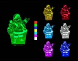 3D LED Lampa - Święty Mikołaj