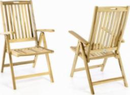 Divero Składane drewniane krzesło ogrodowe DIVERO - Zestaw 2 szt