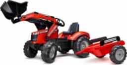 Falk FALK Traktor Massey Ferguson Czerwony na Pedały z Przyczepką od 3 Lat