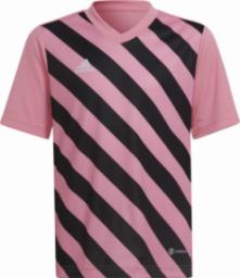  Adidas Koszulka dla dzieci adidas Entrada 22 Graphic Jersey różowo-czarna HC2632 : Rozmiar - 116cm