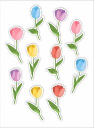  LearnHow Dekoracje okienne dwustronne - Tulipany 03 10szt