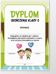 LearnHow Dyplom A4 ukończenia zerówki 30szt