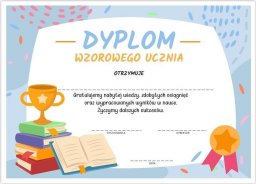 LearnHow Dyplom A4 wzorowego ucznia - Puchar 30szt