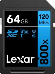 Karta Lexar Professional 800x SDXC 64 GB Class 10 UHS-I/U3 V30 (LSD0800064G-BNNNG)