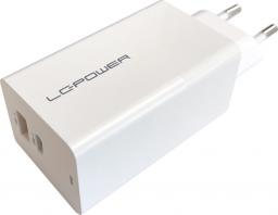 Ładowarka LC Power GaN 1x USB-A 1x USB-C  (LC-CH-GAN-65)
