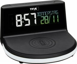  TFA TFA 60.2028.01 Digital Alarm Clock with. wireless Charger