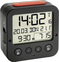  TFA TFA 60.2528.01 Bingo black Digital RC Alarm Clock w. Temper