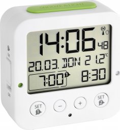  TFA TFA 60.2528.02 Bingo white Digital RC Alarm Clock w. Temper