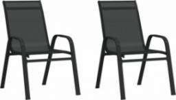  vidaXL vidaXL Sztaplowane krzesła ogrodowe, 2 szt., czarne tworzywo textilene