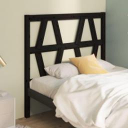  vidaXL vidaXL Wezgłowie łóżka, czarne, 96x4x100 cm, lite drewno sosnowe