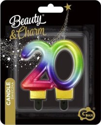  GoDan Świeczka liczba 20 urodziny Beauty&Charm 7,5cm